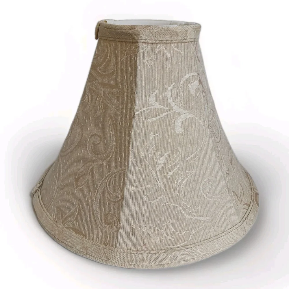 Vintage Ivory Brocade Bell Lamp Shade 9 x 11 Universal